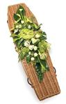 Luxurious White and Green Coffin spray