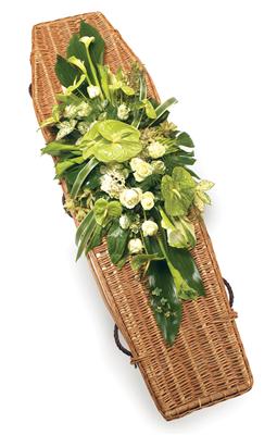 Luxurious White and Green Coffin spray